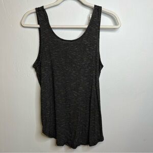 CJLA Carly Jean Samantha Striped Tank Black Ivory Twist Back Sleeveless GUC S